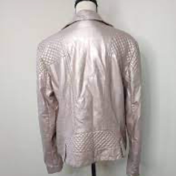 Tommy Hilfiger Women’s Moto jacket, blush pink metallic XL - Picture 5 of 5